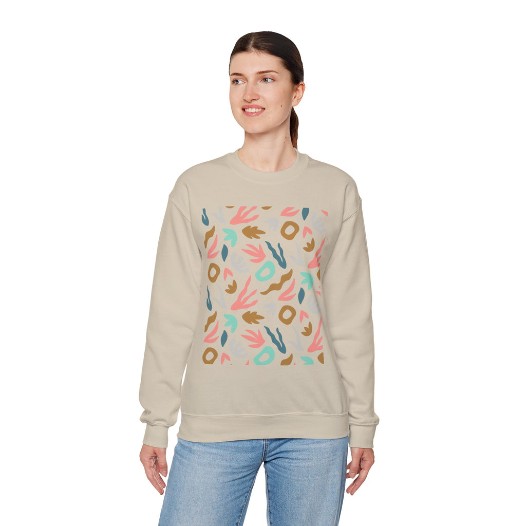Abstract Floral Crewneck Sweatshirt
