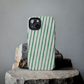 Green Hand-Painted Stripe Phone Case