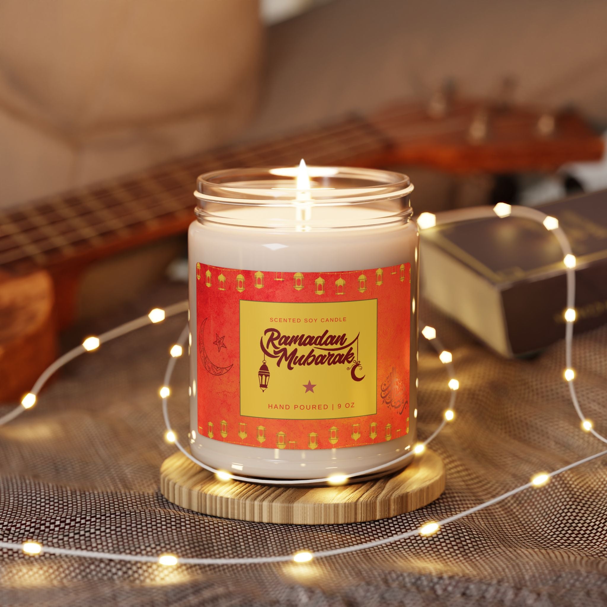 Ramadan Mubarak Scented Soy Candle Gift — 9oz Jar