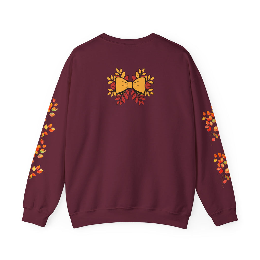 Autumn Heart Pumpkin Sweatshirt — Fall Leaves Crewneck