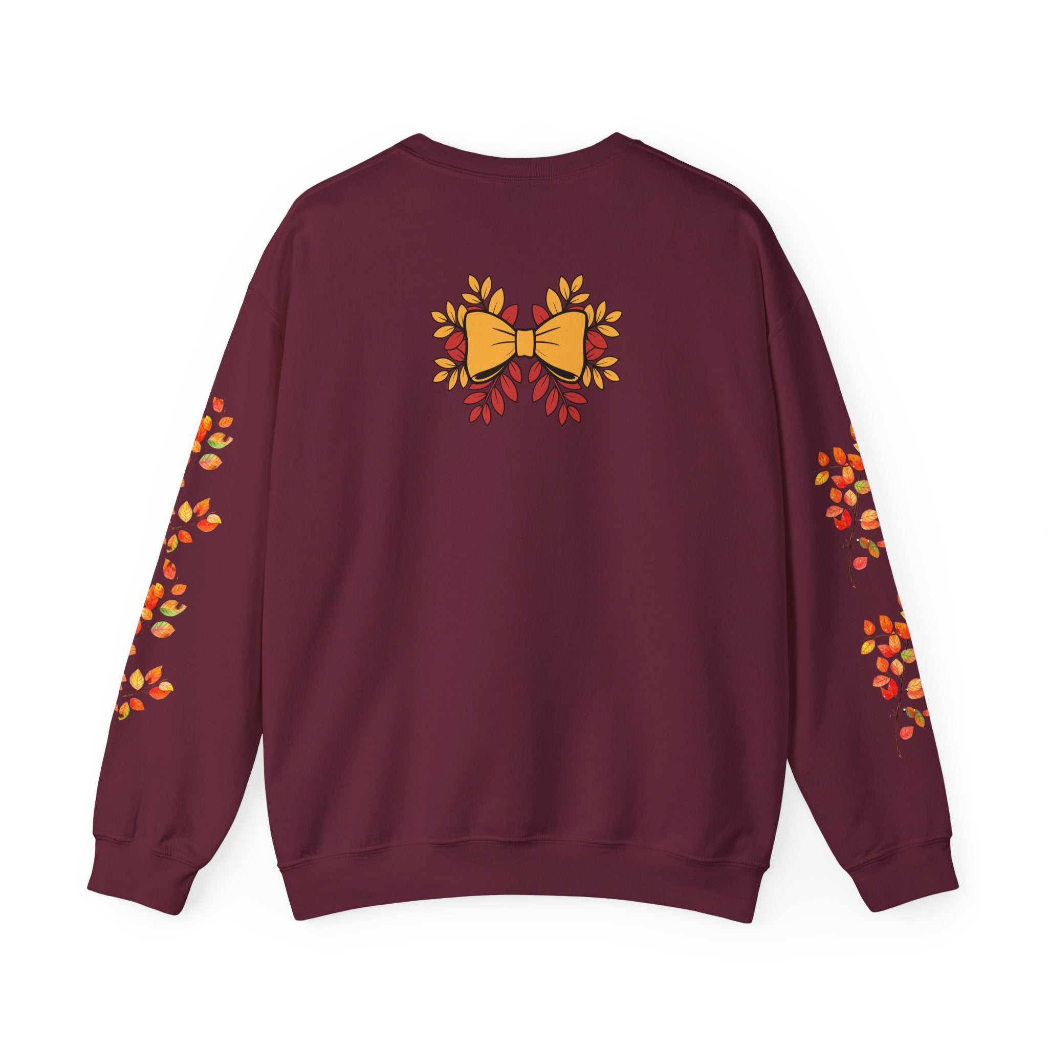 Autumn Heart Pumpkin Sweatshirt — Fall Leaves Crewneck