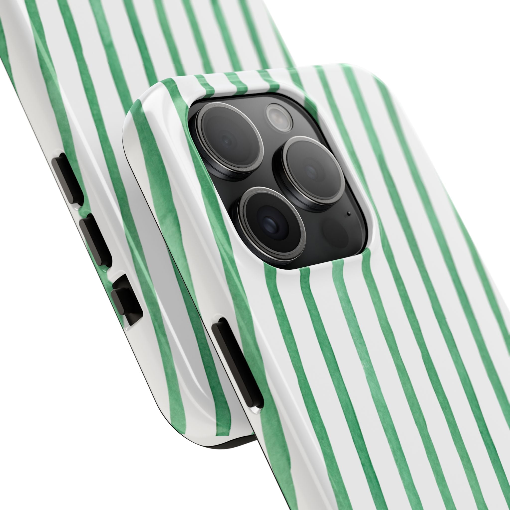 Green Hand-Painted Stripe Phone Case