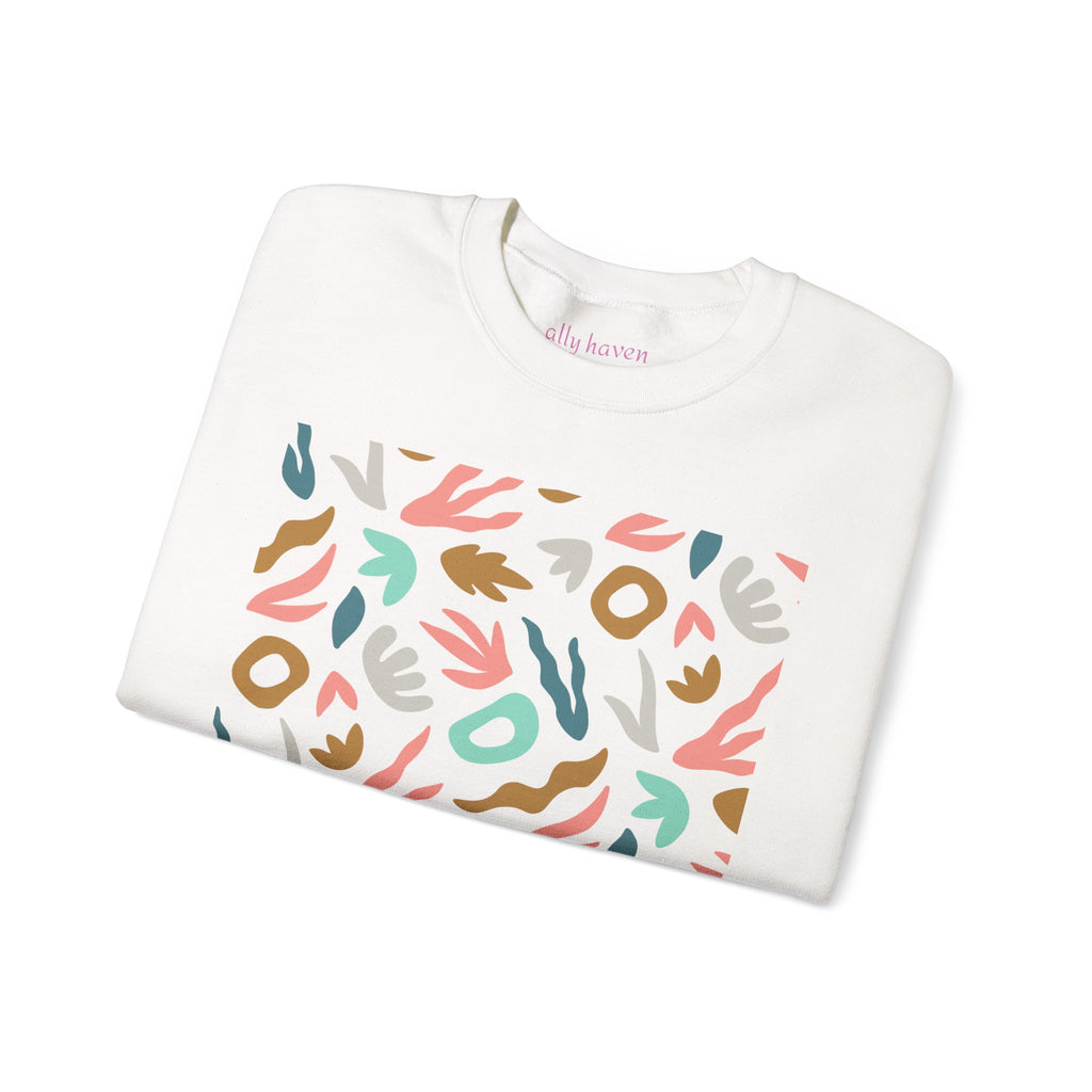 Abstract Floral Crewneck Sweatshirt