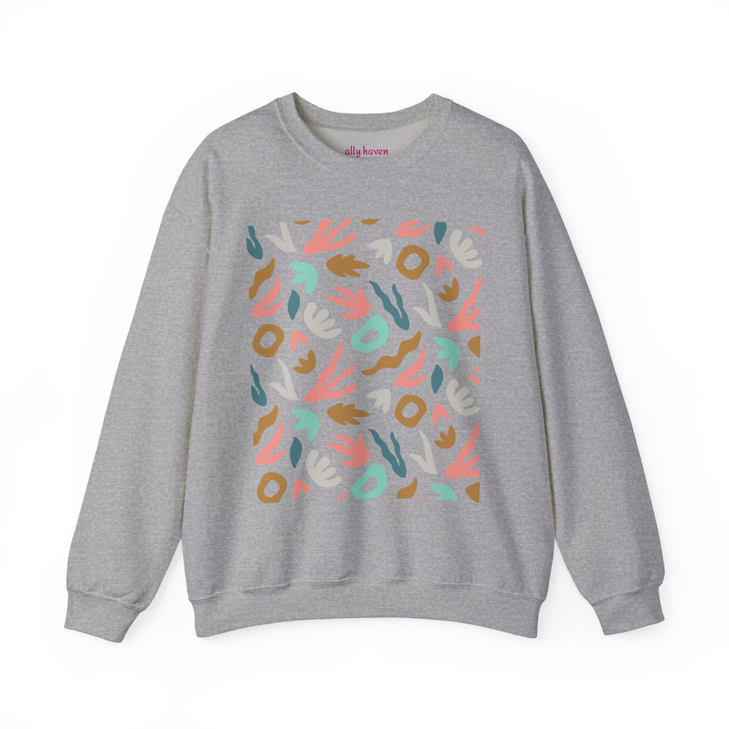 Abstract Floral Crewneck Sweatshirt