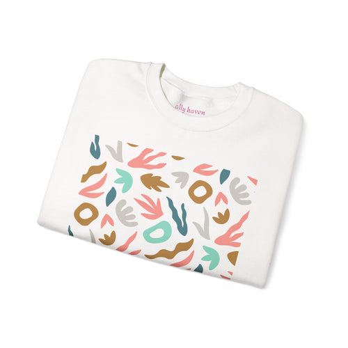 Abstract Floral Crewneck Sweatshirt