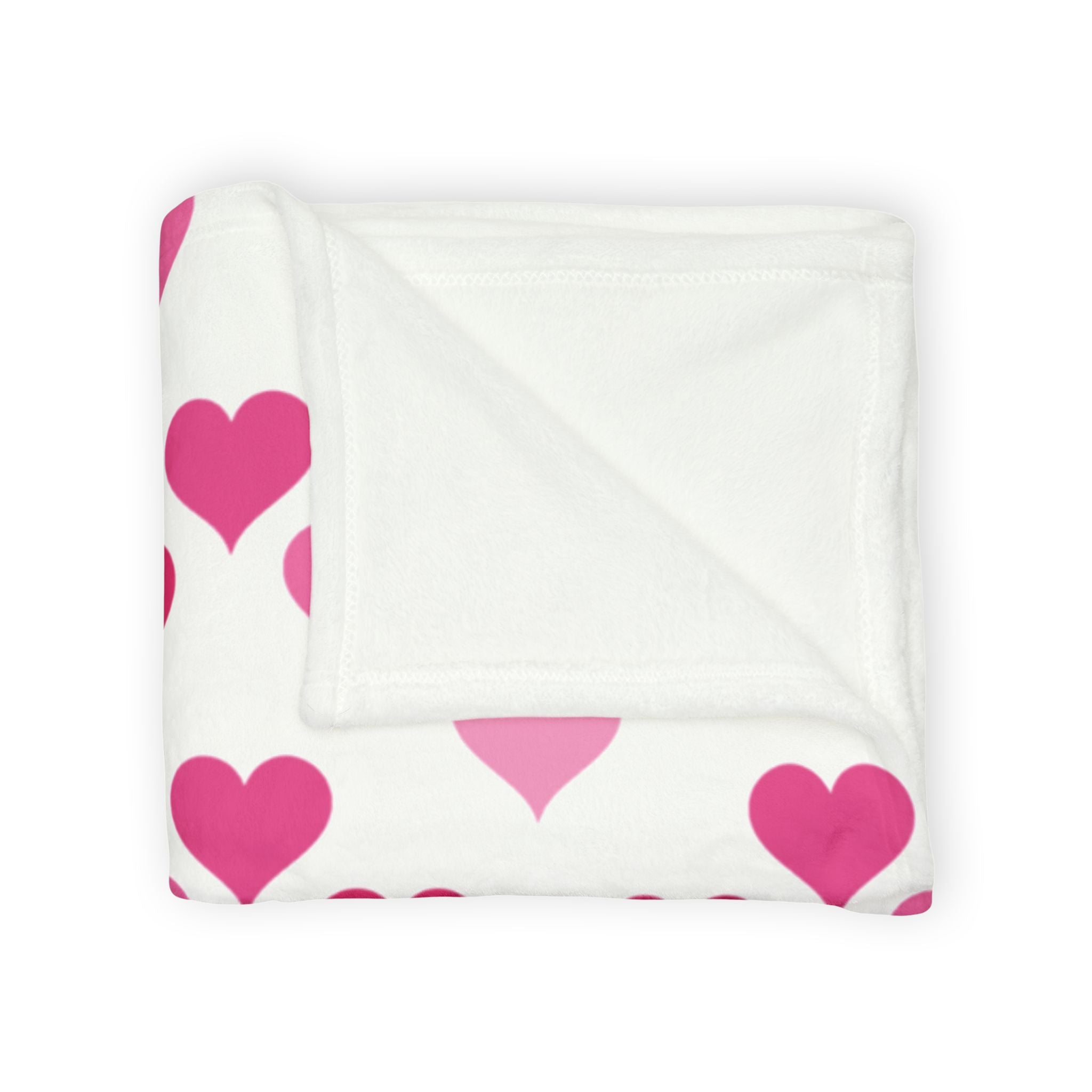 Cozy Heart Plush Throw Blanket — Soft Pink & Red Fleece for Kids and Home Decor