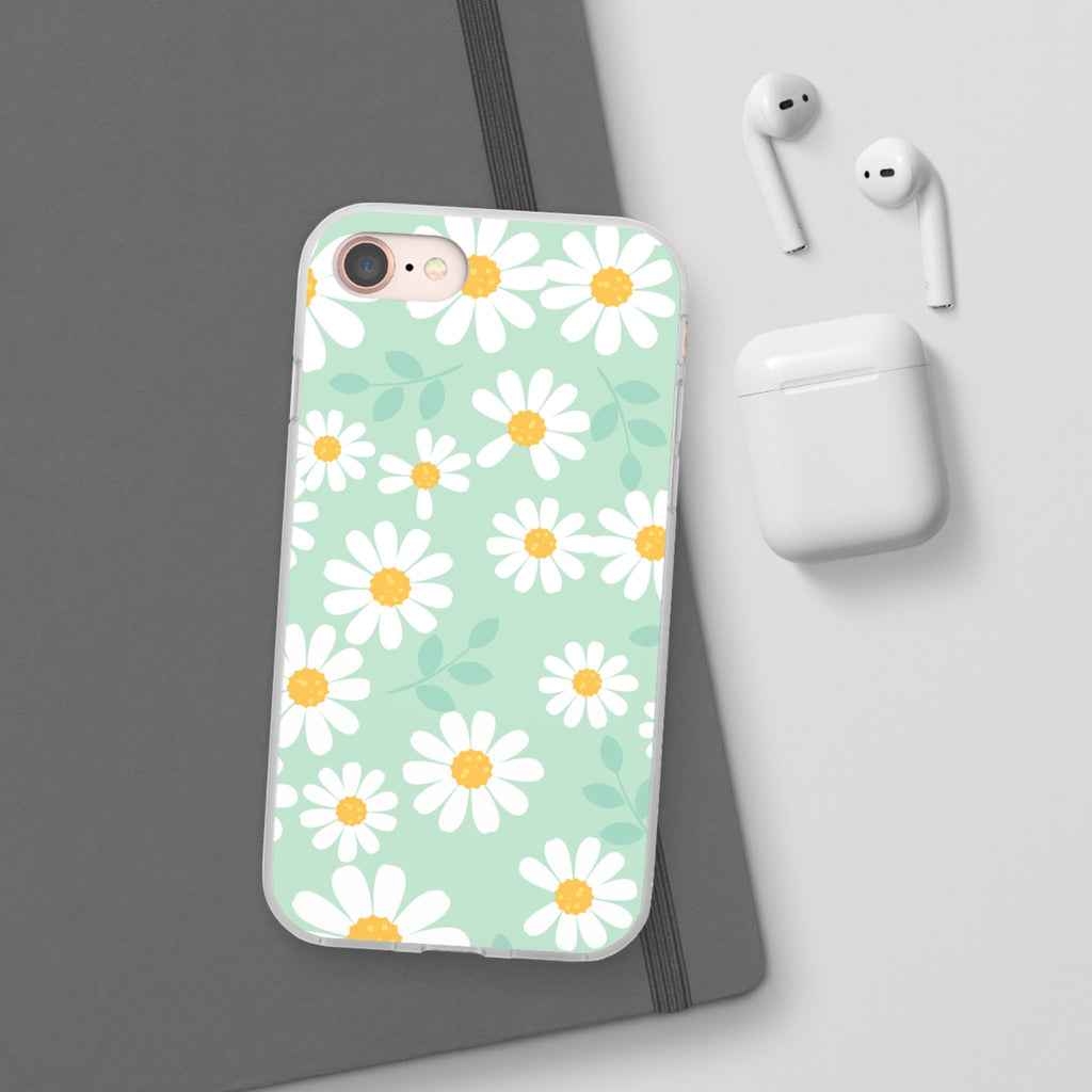Mint Green Daisy Floral Flexi Phone Case