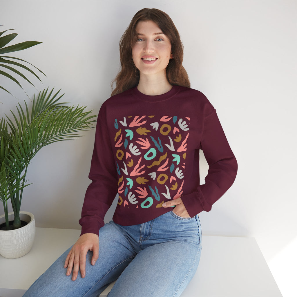 Abstract Floral Crewneck Sweatshirt