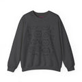 Cozy Cat Grid Crewneck Sweatshirt — 'meow meow meow meow'