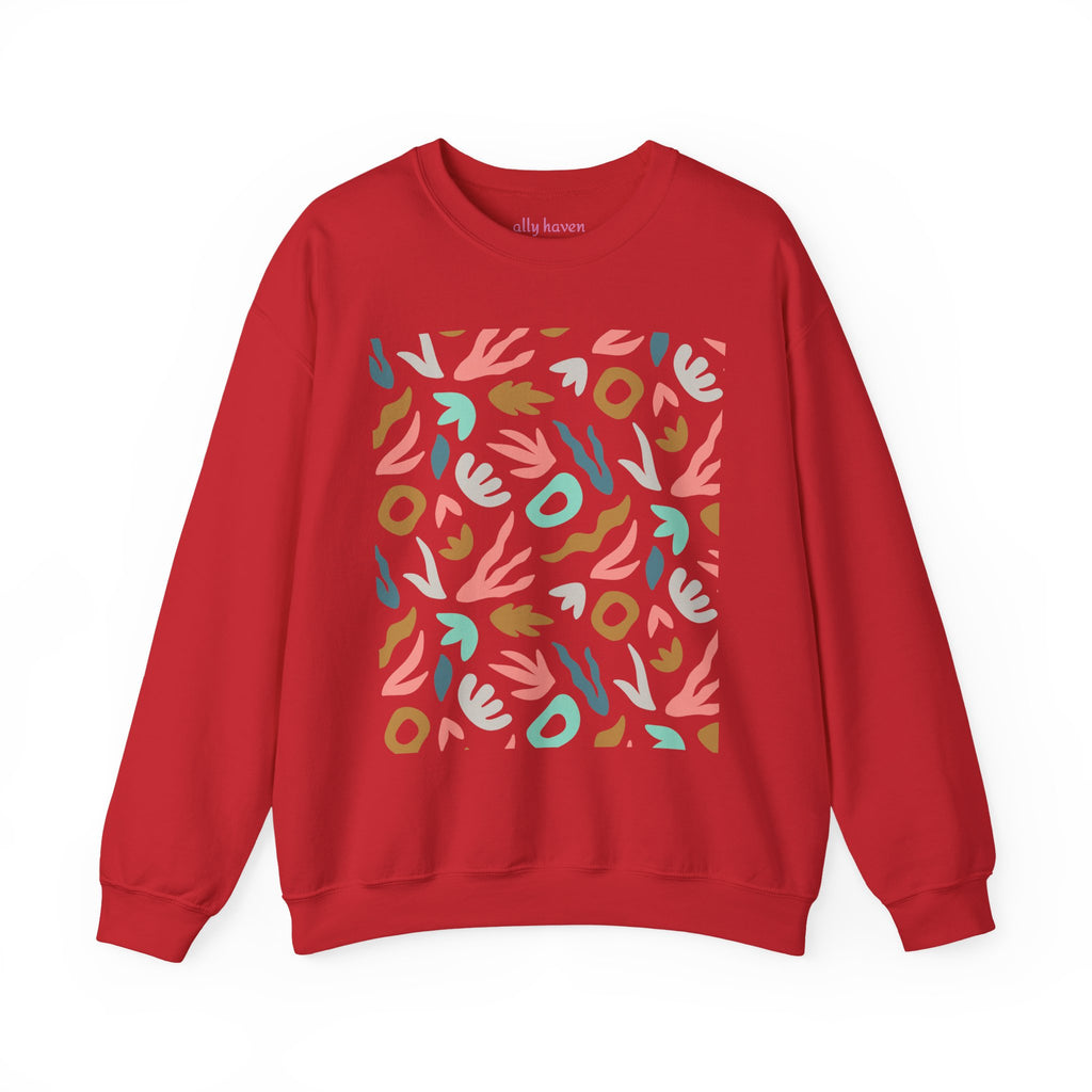 Abstract Floral Crewneck Sweatshirt