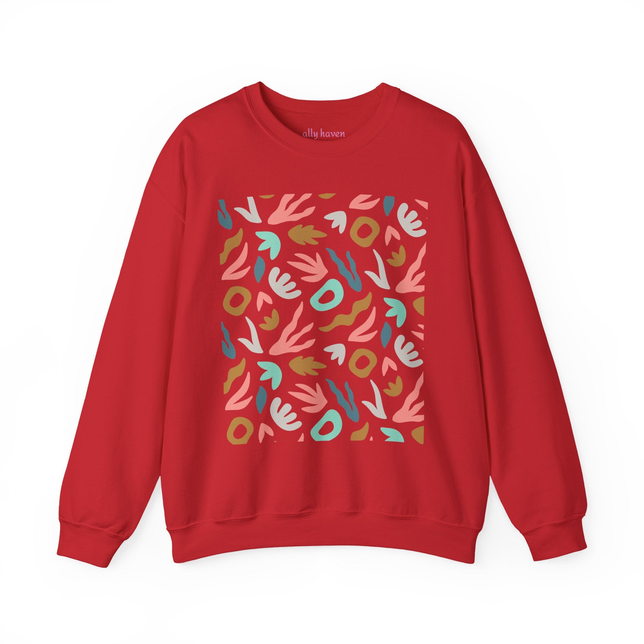 Abstract Floral Crewneck Sweatshirt