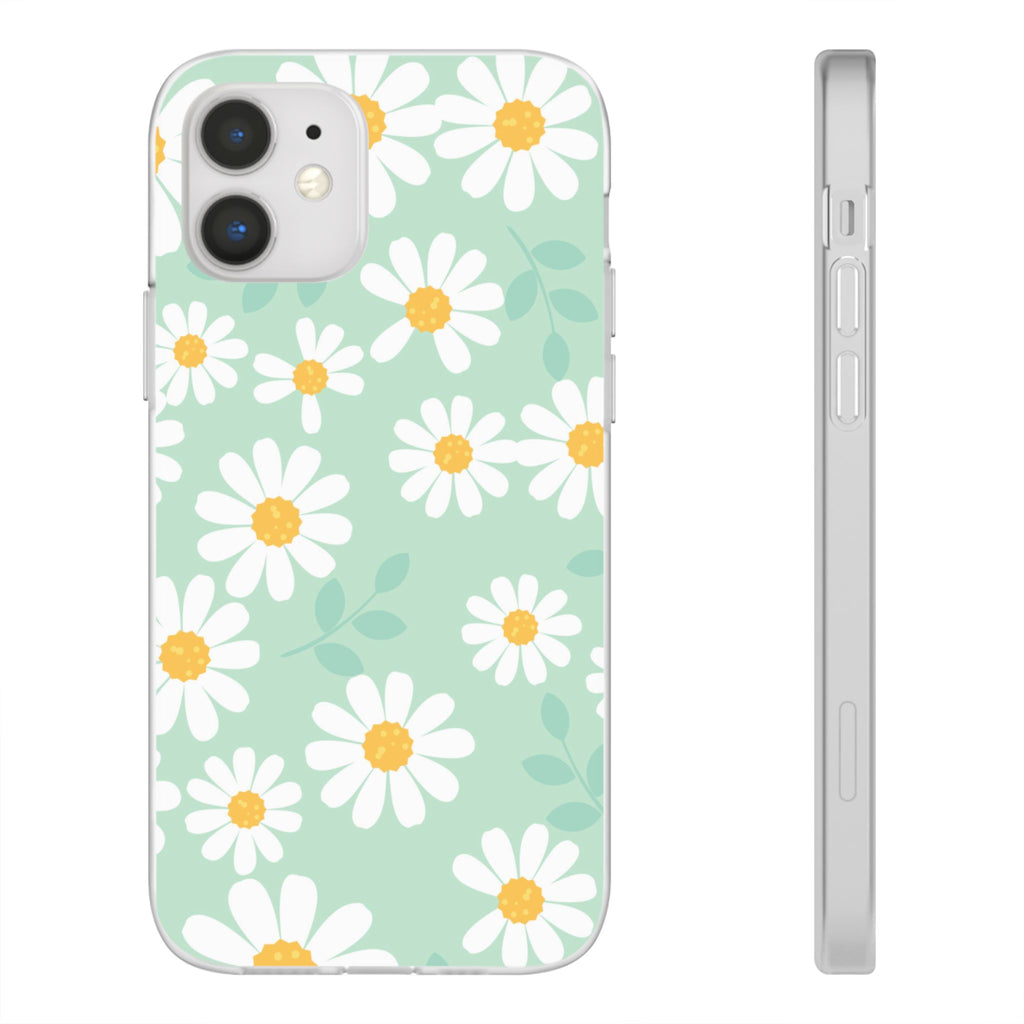 Mint Green Daisy Floral Flexi Phone Case