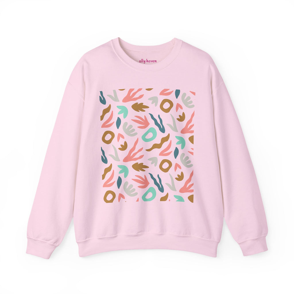 Abstract Floral Crewneck Sweatshirt