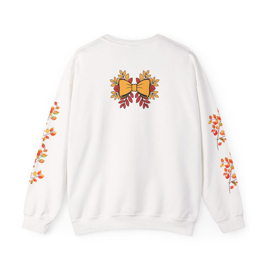 Autumn Heart Pumpkin Sweatshirt — Fall Leaves Crewneck