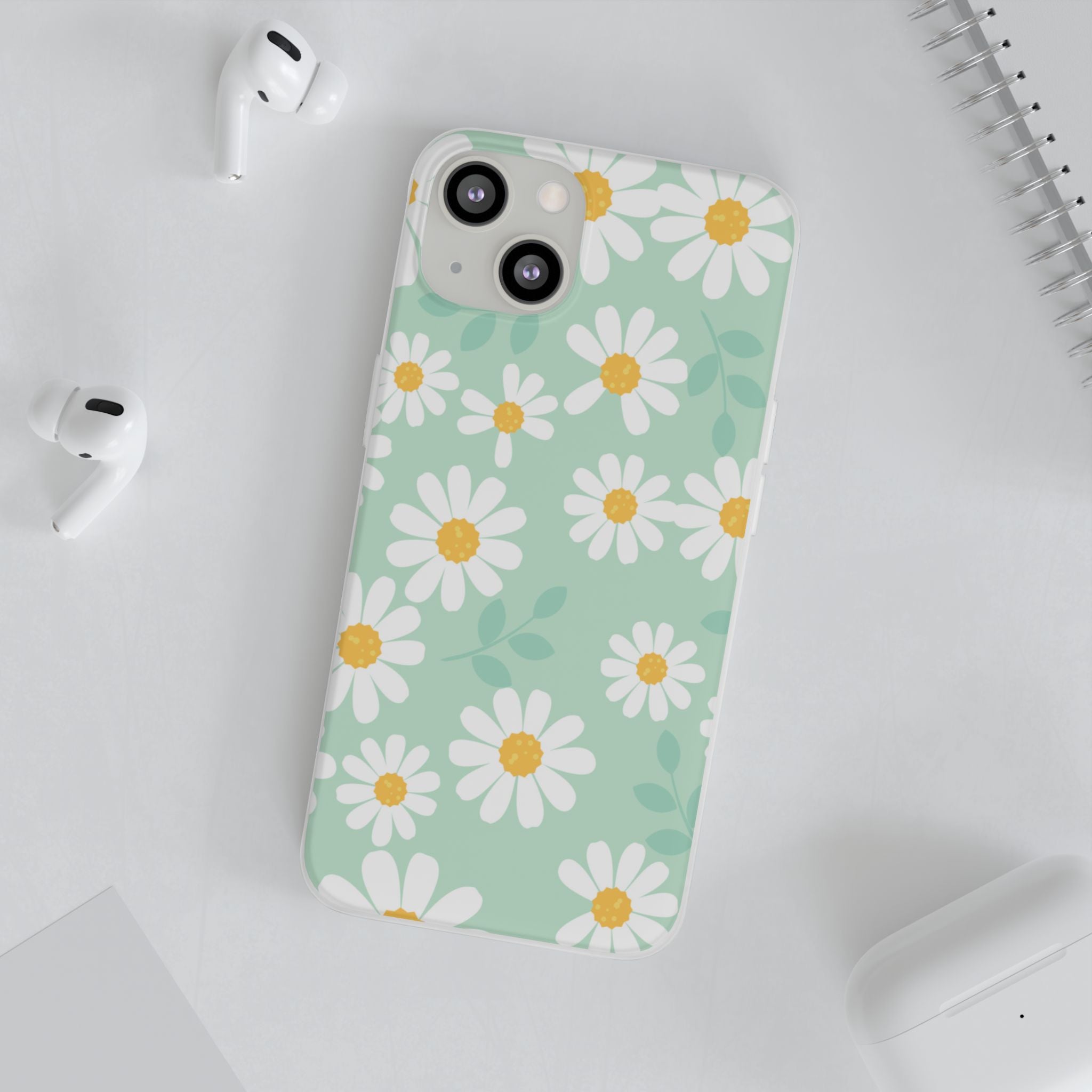 Mint Green Daisy Floral Flexi Phone Case