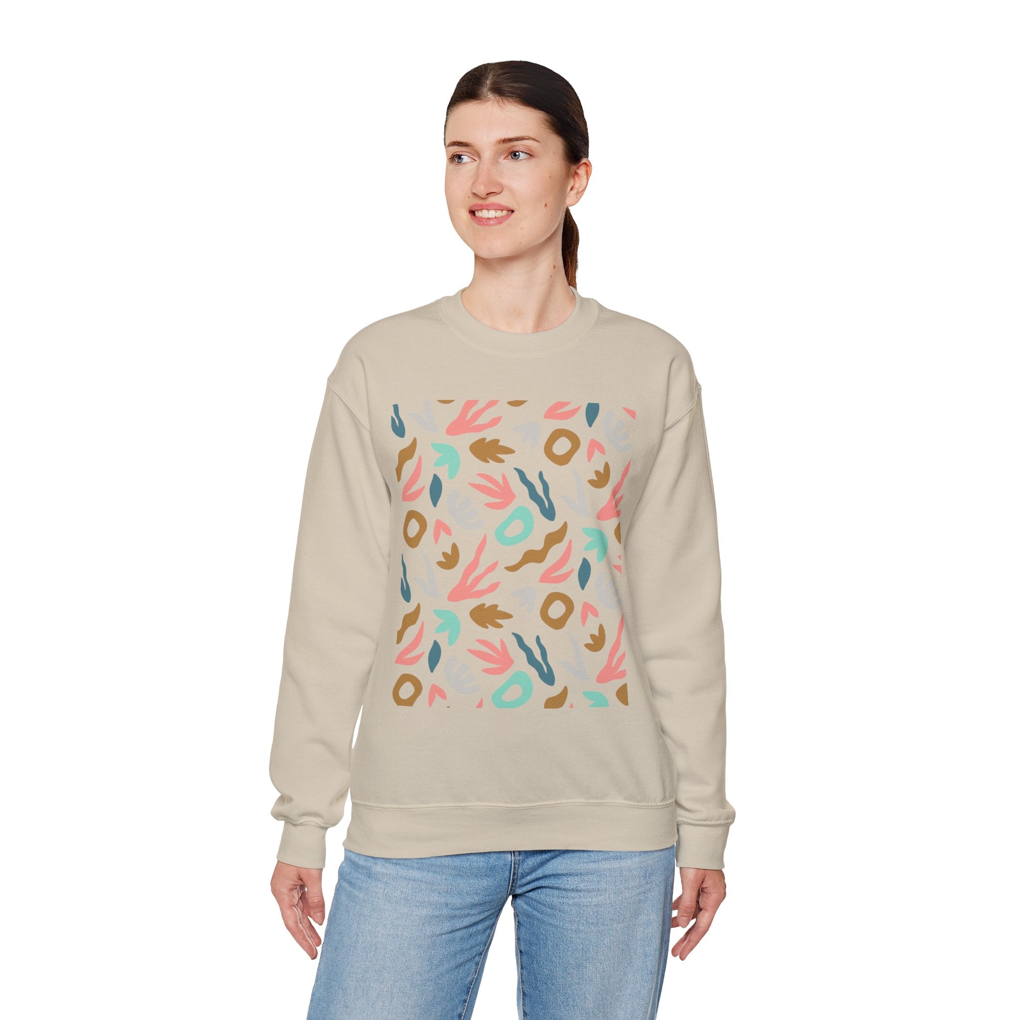 Abstract Floral Crewneck Sweatshirt
