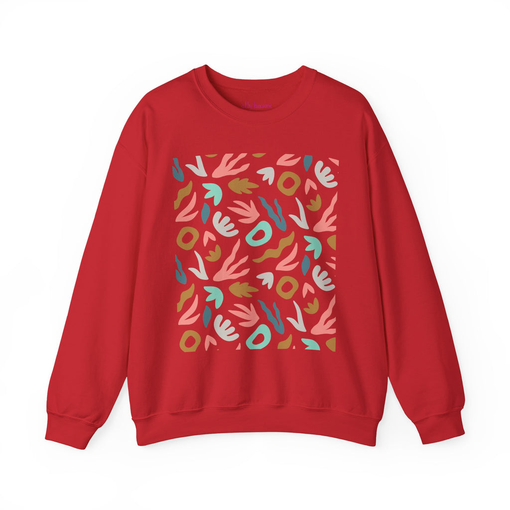 Abstract Floral Crewneck Sweatshirt