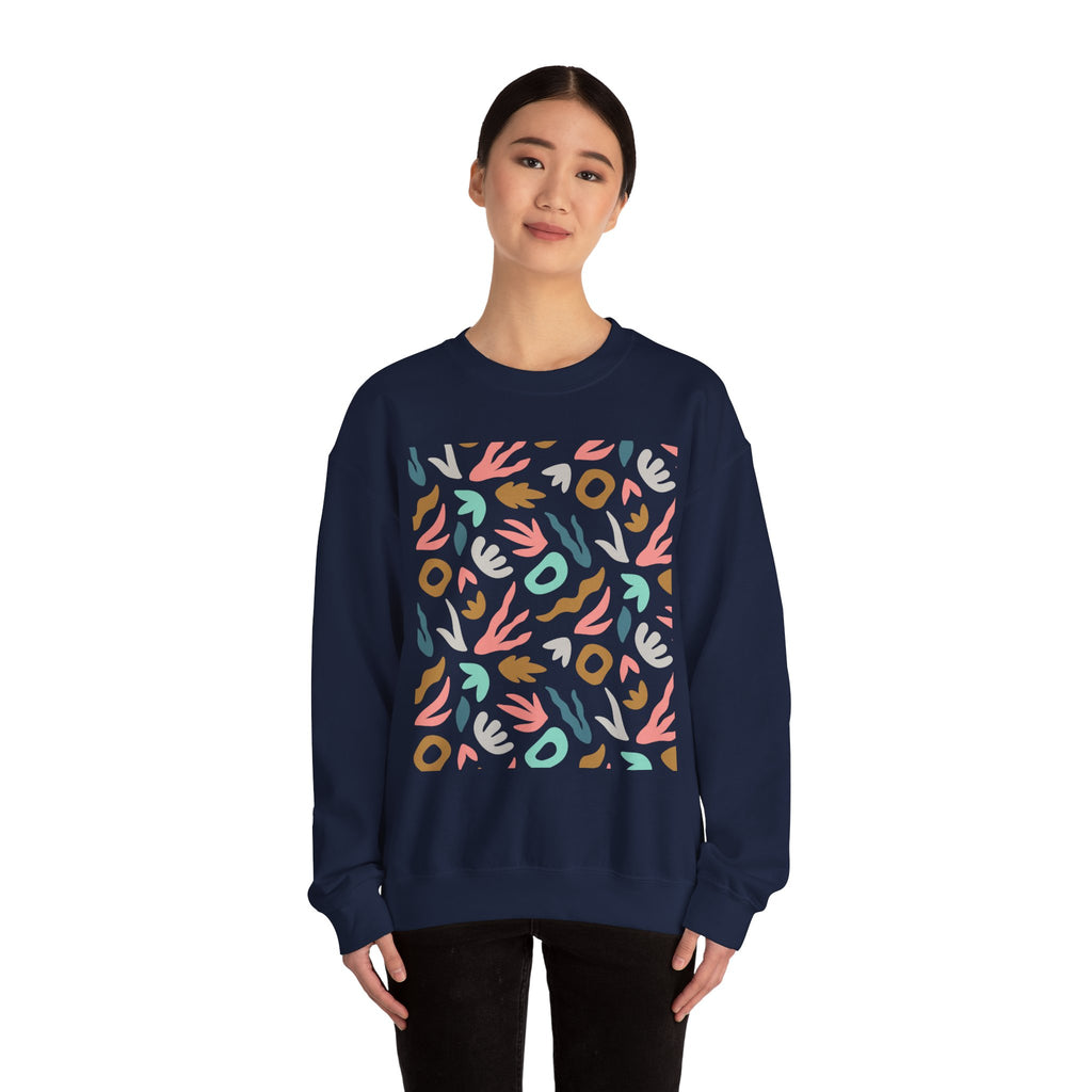 Abstract Floral Crewneck Sweatshirt
