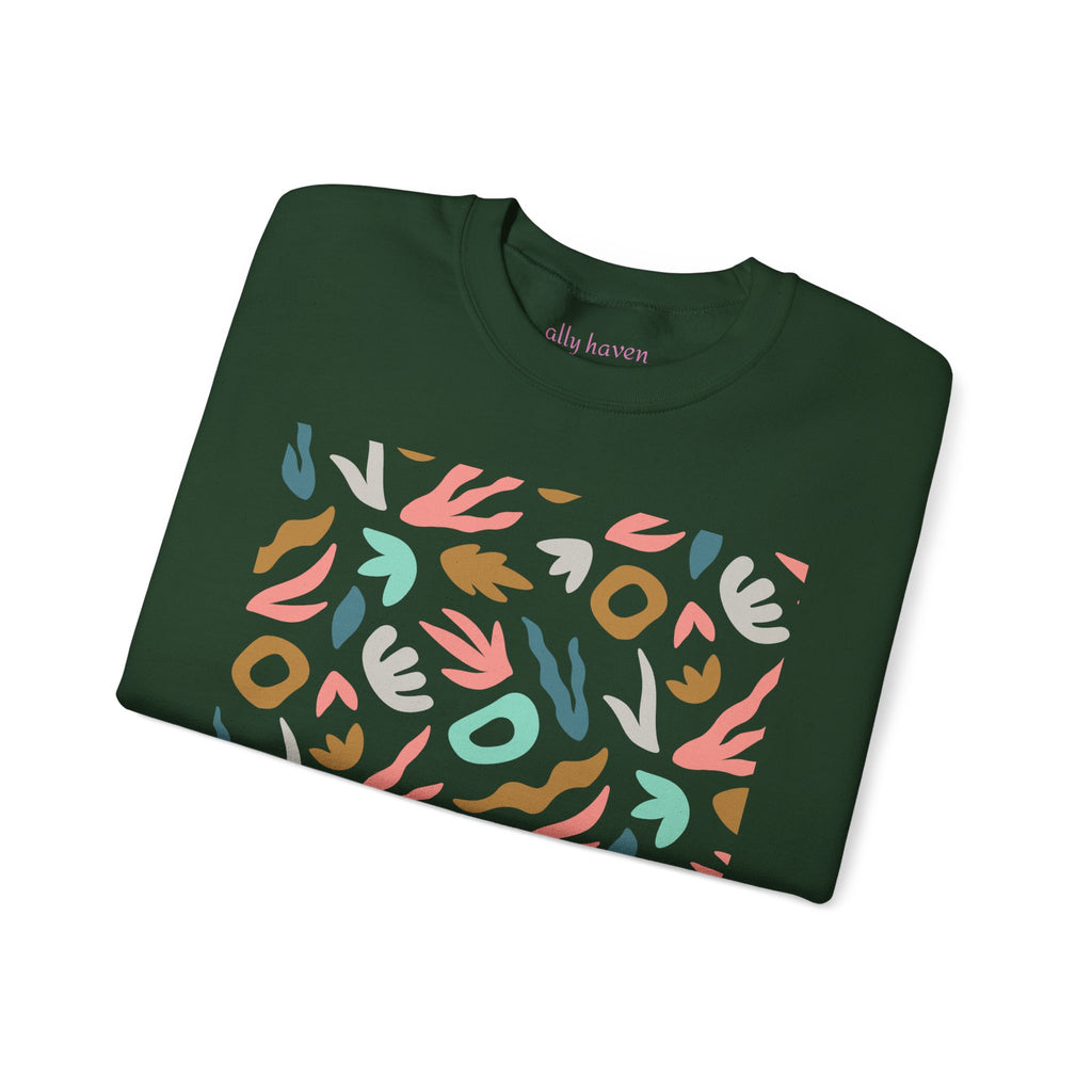 Abstract Floral Crewneck Sweatshirt