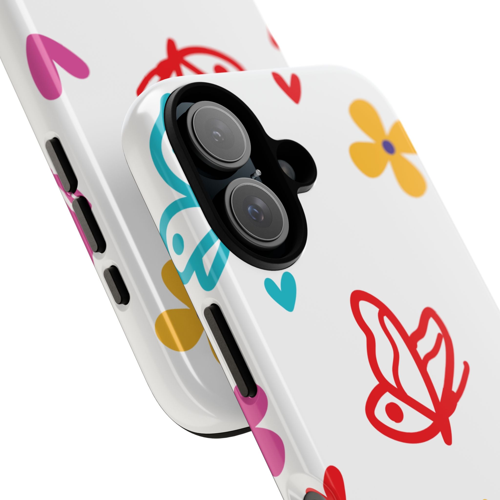 Whimsical Butterfly Protective Phone Case — Dual-Layer Shockproof, UV-Protected