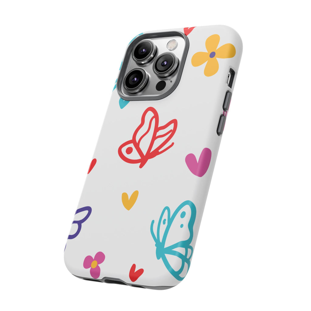 Whimsical Butterfly Protective Phone Case — Dual-Layer Shockproof, UV-Protected