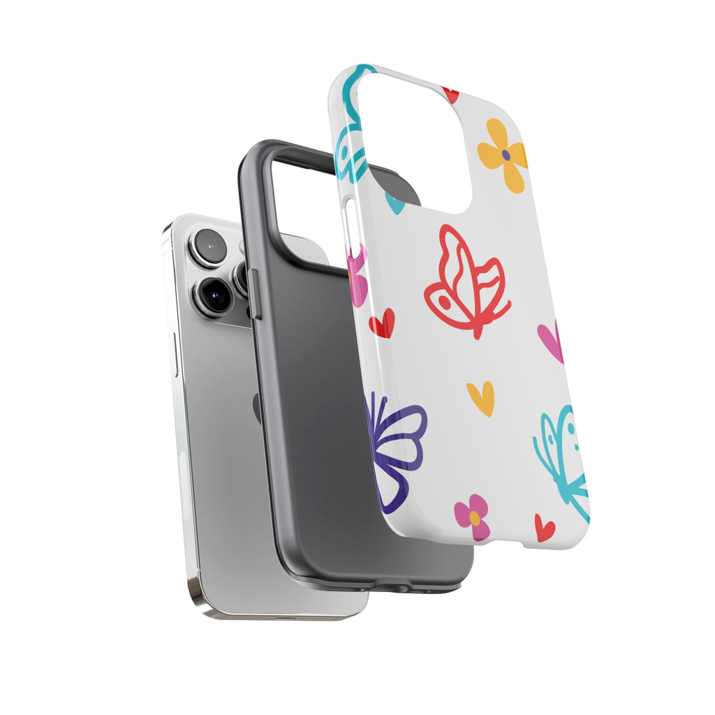 Whimsical Butterfly Protective Phone Case — Dual-Layer Shockproof, UV-Protected