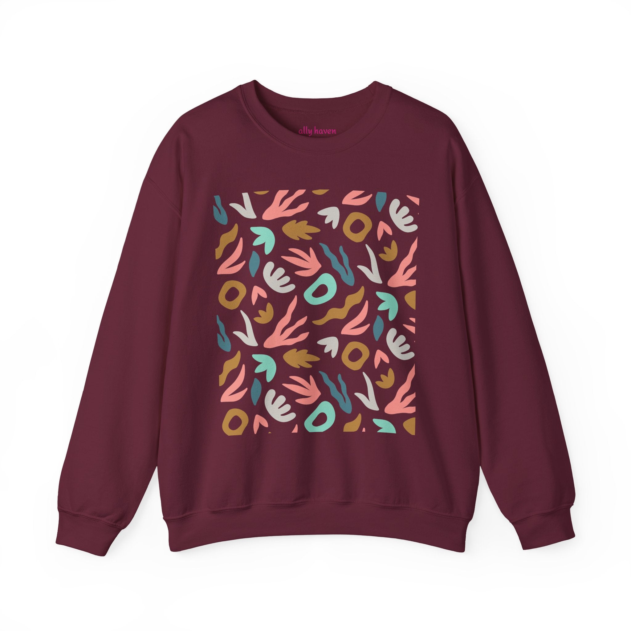 Abstract Floral Crewneck Sweatshirt