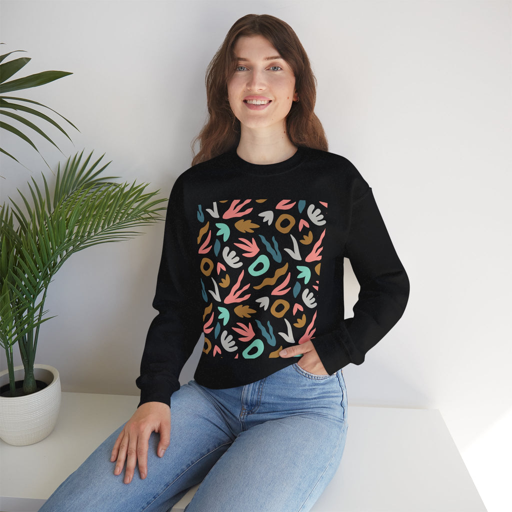 Abstract Floral Crewneck Sweatshirt