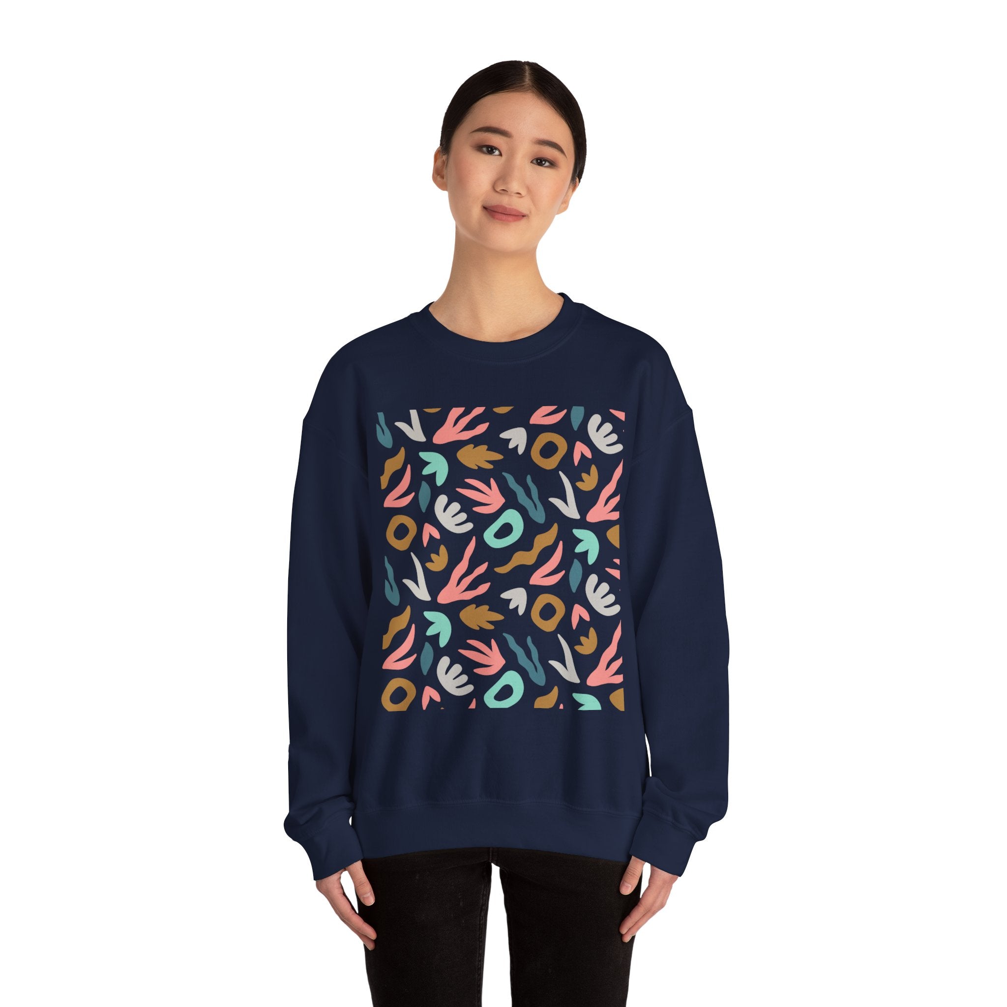Abstract Floral Crewneck Sweatshirt