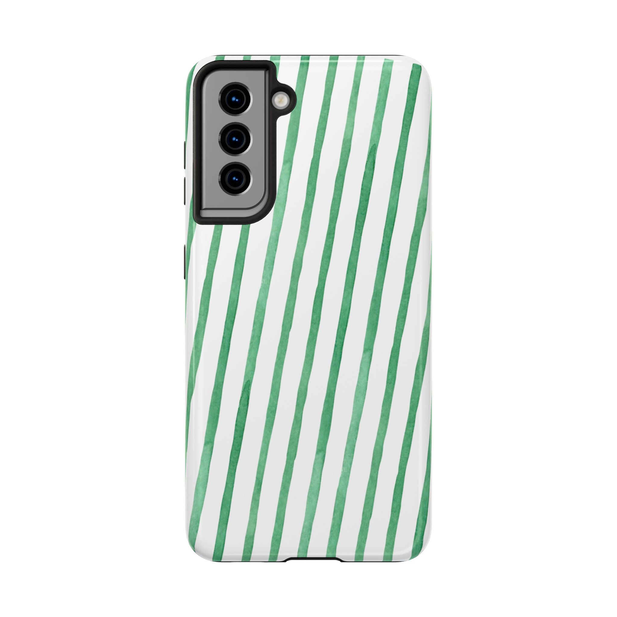 Green Hand-Painted Stripe Phone Case