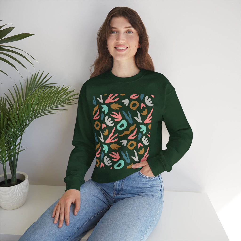 Abstract Floral Crewneck Sweatshirt